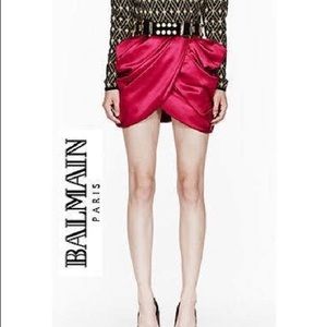 Balmain x H&M red Satin skirt